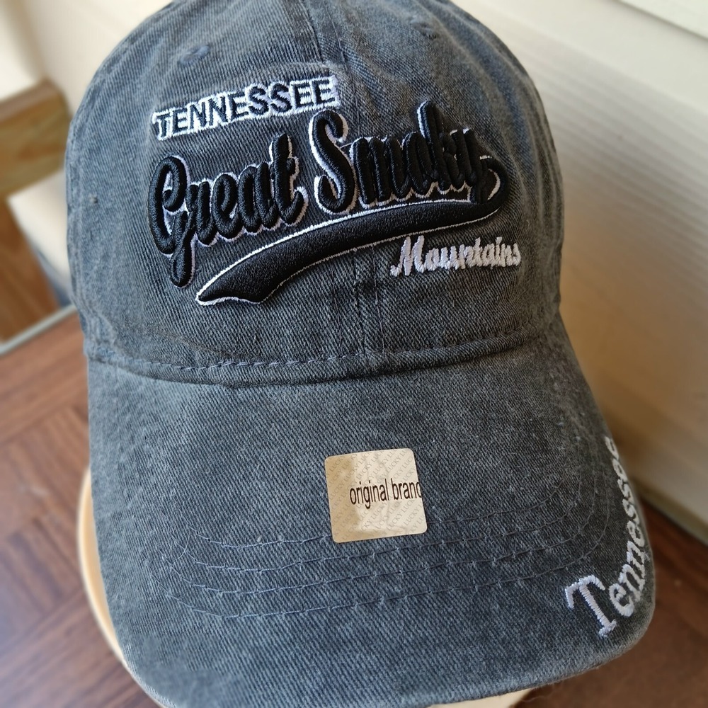 Tennessee Great Smoky Mountains Cap Mens Black Baseball Strapback Hat - Picture 4 of 11
